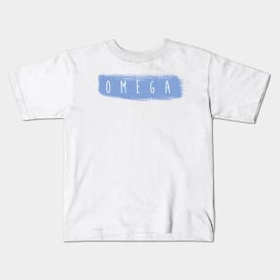 Omega Blue Brush Stroke Kids T-Shirt